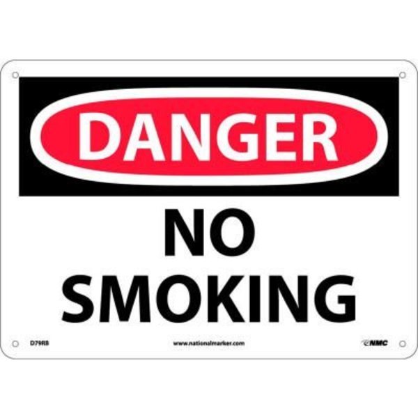 Nmc Safety Signs - Danger No Smoking - Rigid Plastic 10"H X 14"W, D79RB**** D79RB****